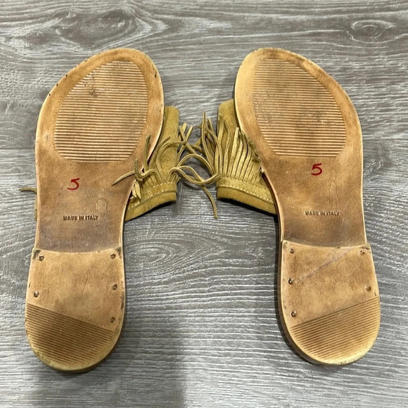 Niccolo Vacari Leather Fringe Slip On Slide Sandal Made in Italy 8 - Picture 8 of 14